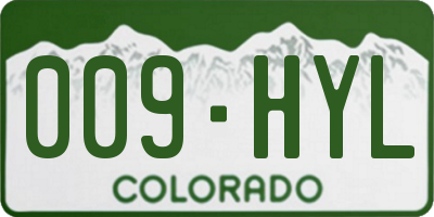 CO license plate 009HYL