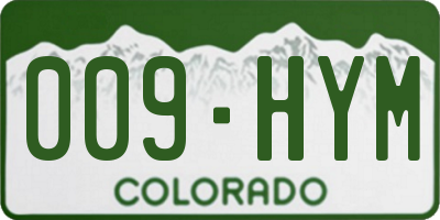 CO license plate 009HYM