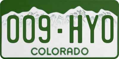 CO license plate 009HYO