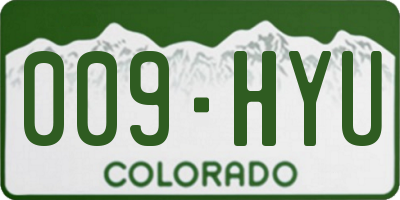 CO license plate 009HYU