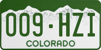 CO license plate 009HZI
