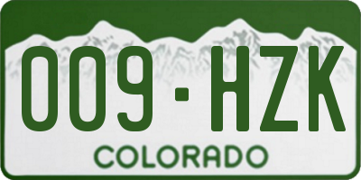 CO license plate 009HZK