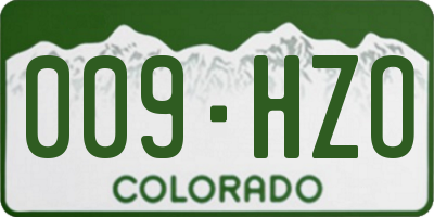CO license plate 009HZO
