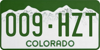 CO license plate 009HZT