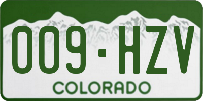 CO license plate 009HZV