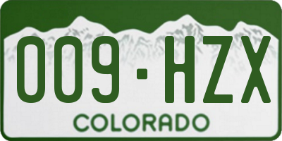 CO license plate 009HZX