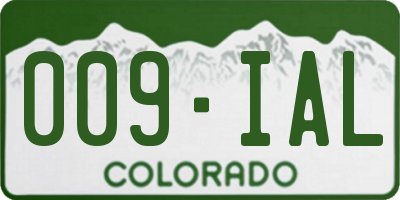 CO license plate 009IAL