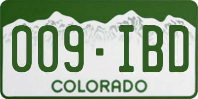 CO license plate 009IBD