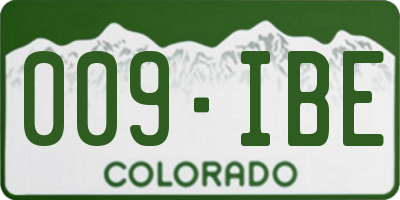 CO license plate 009IBE