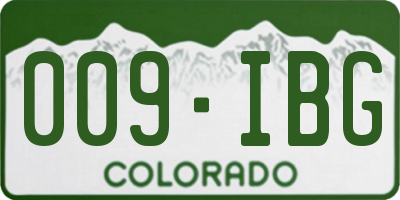 CO license plate 009IBG