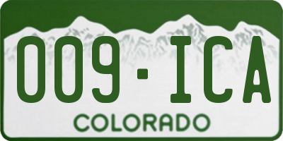 CO license plate 009ICA