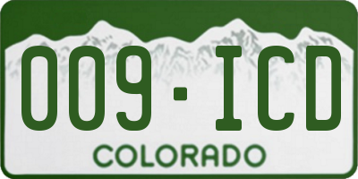 CO license plate 009ICD