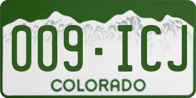 CO license plate 009ICJ