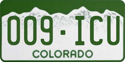 CO license plate 009ICU