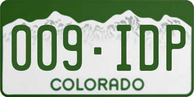 CO license plate 009IDP
