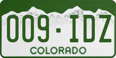 CO license plate 009IDZ