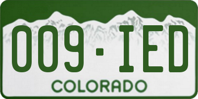 CO license plate 009IED