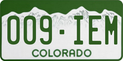 CO license plate 009IEM