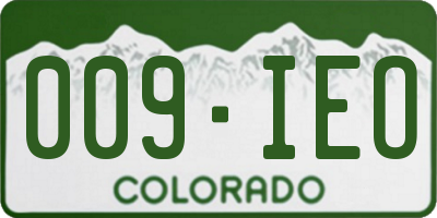 CO license plate 009IEO