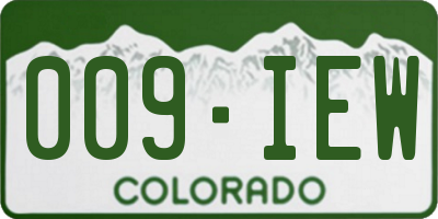 CO license plate 009IEW