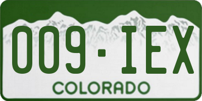 CO license plate 009IEX