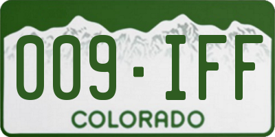CO license plate 009IFF