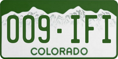 CO license plate 009IFI