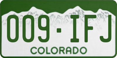 CO license plate 009IFJ