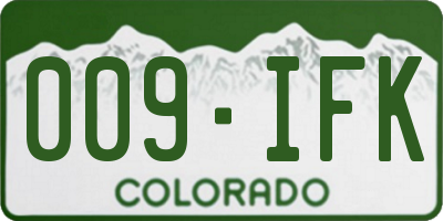 CO license plate 009IFK
