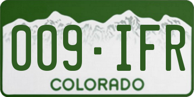 CO license plate 009IFR