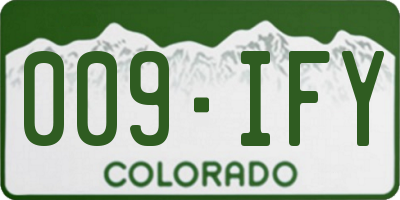 CO license plate 009IFY