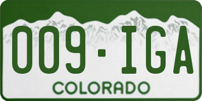 CO license plate 009IGA