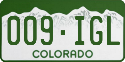 CO license plate 009IGL