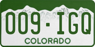 CO license plate 009IGQ