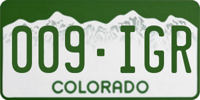 CO license plate 009IGR