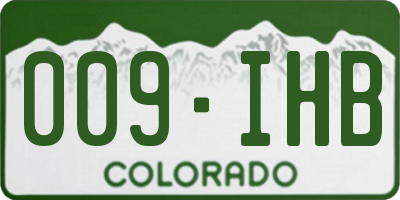 CO license plate 009IHB