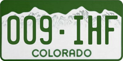 CO license plate 009IHF