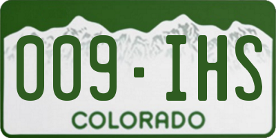 CO license plate 009IHS