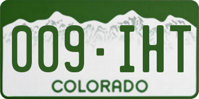 CO license plate 009IHT