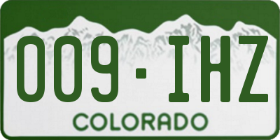 CO license plate 009IHZ
