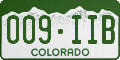 CO license plate 009IIB