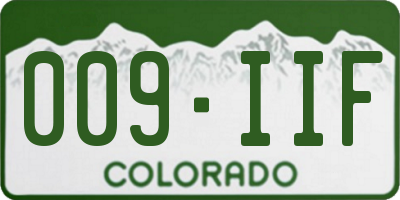 CO license plate 009IIF