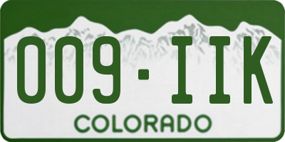 CO license plate 009IIK