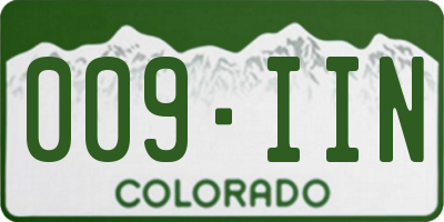 CO license plate 009IIN