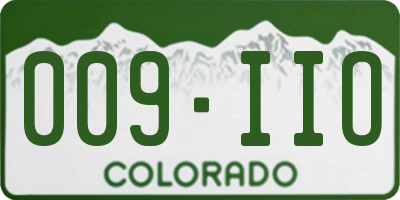 CO license plate 009IIO