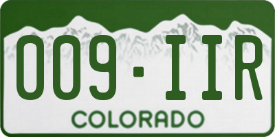 CO license plate 009IIR