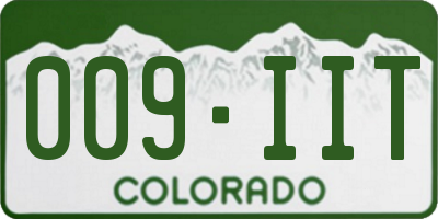 CO license plate 009IIT