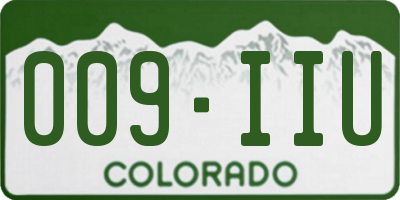 CO license plate 009IIU