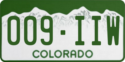 CO license plate 009IIW