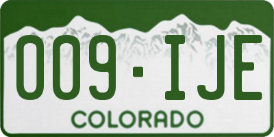 CO license plate 009IJE